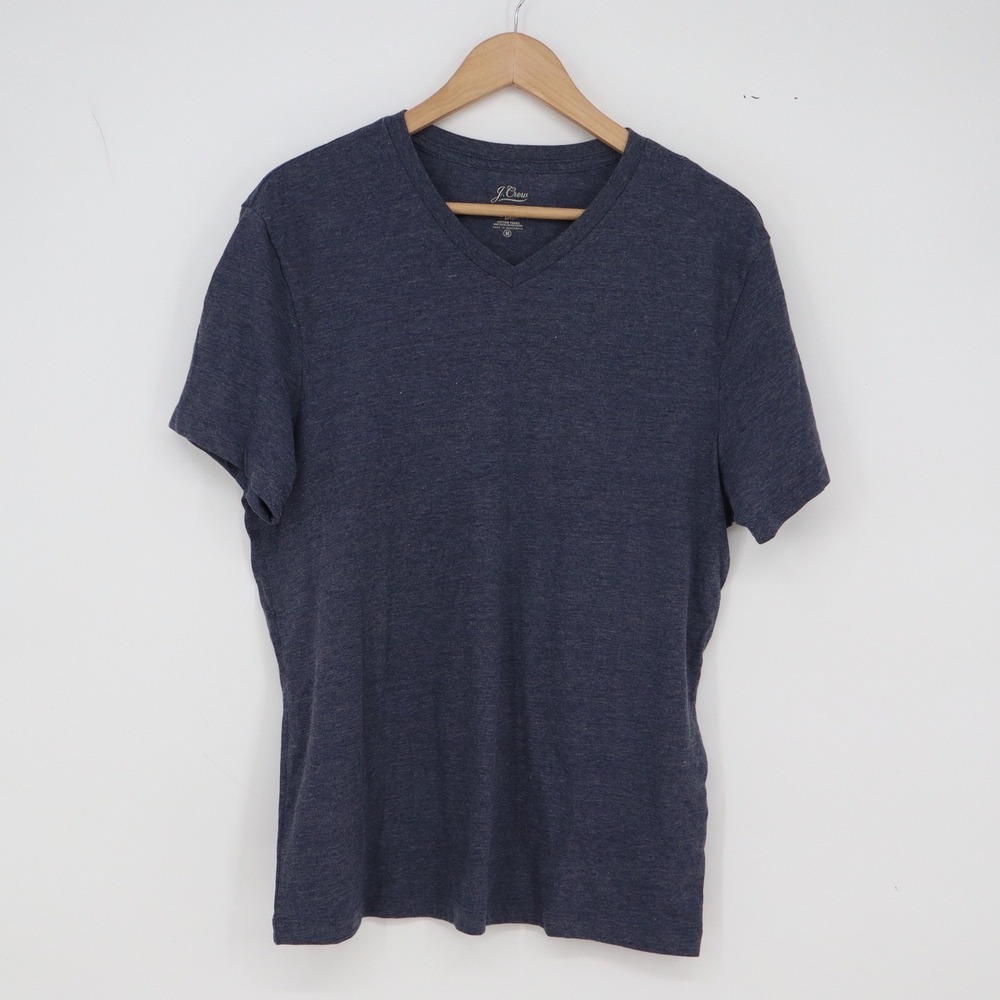 J.Crew T-Shirt Mens M Essential Tee Blue V-Neck Short Sleeve Excellent